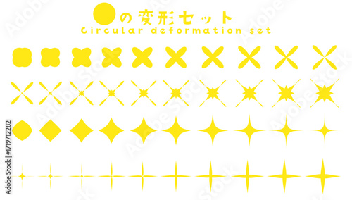 図形 円形の変形セット　イエロー〜Shape Circular Transformation Set Yellow〜