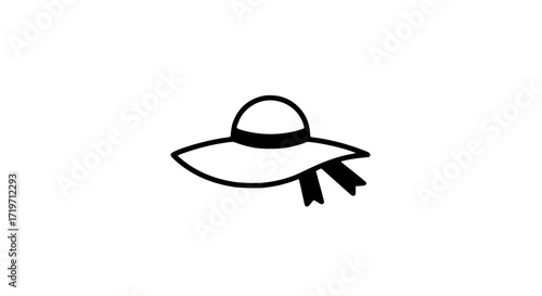 Women hat form black white icon