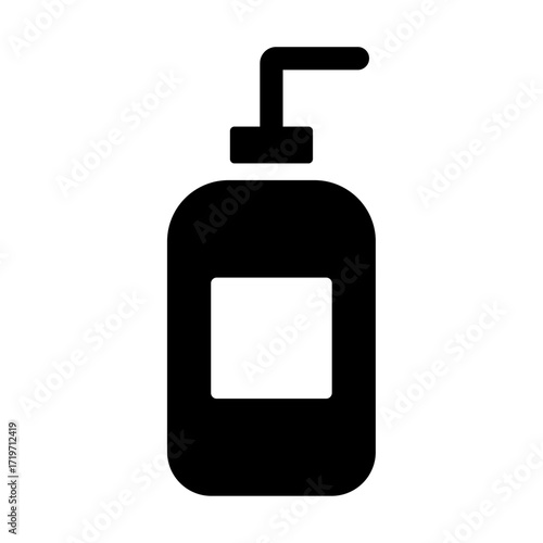 An illustration of a black icon of a beauty salon hairdressing services on a white background