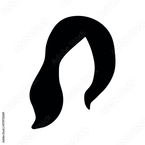 An illustration of a black icon of a beauty salon hairdressing services on a white background