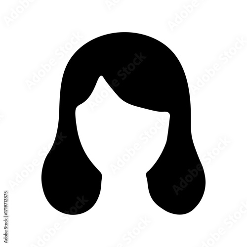 An illustration of a black icon of a beauty salon hairdressing services on a white background