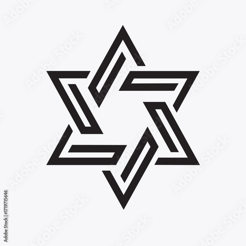 Geometric star of  symbol, abstract, modern, clean design, isolated on white background