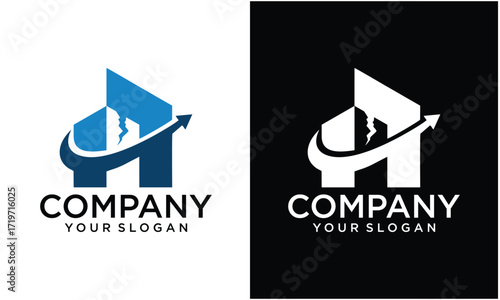 Creative building city real estate logo element, realty property investment logo design with check icon for hotel, business invest