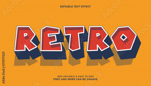 Editable retro style text effect
