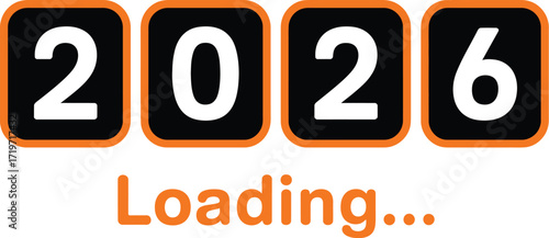 Year 2026 loading graphic with progress text