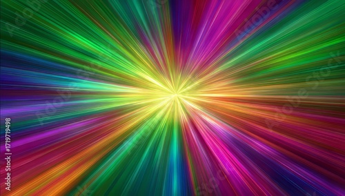 Vibrant Colorful Light Burst with Rainbow Spectrum in Abstract Artistic Design