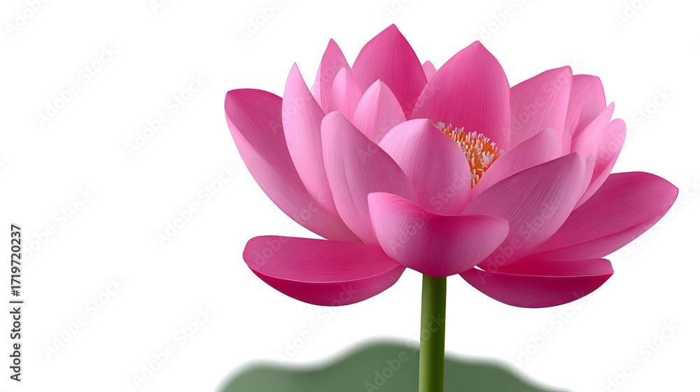 Fototapeta premium Striking close-up of a delicate and elegant pink lotus flower blooming in a tranquil aquatic setting