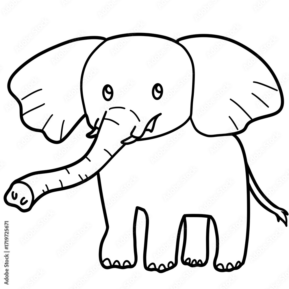 Obraz premium Elephant Coloring Illustration