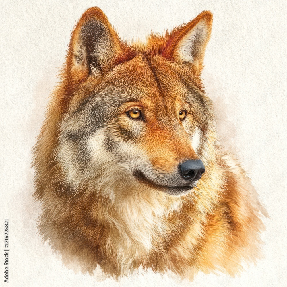 Fototapeta premium Wolf portrait illustration