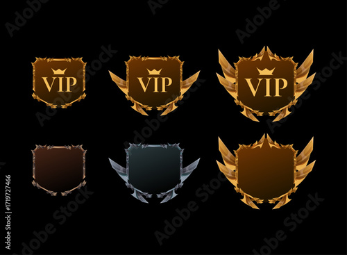 Fantasy VIP Badge Pack – Premium Membership Shields for RPG, MMORPG, and Trading Card Game TCG UI Design