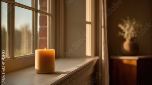 simple candle with animated flames set in dark room where only light comes from flickering fire