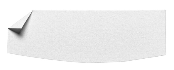 White isolated cut out blank paper note cardboard with folded corner dog-ear earmark and copy space for text, transparent png background design element