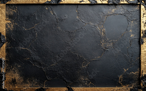 Gold marbling texture on black background design for cover book or brochure, poster, wallpaper background or realistic business and design artwork.