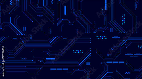 Abstract Motherboard Circuit Pattern with Modern Tech Style