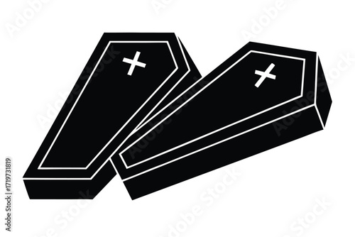 coffins vector icon silhouette