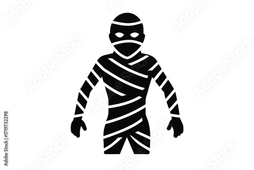 halloween mummies vector icon silhouette