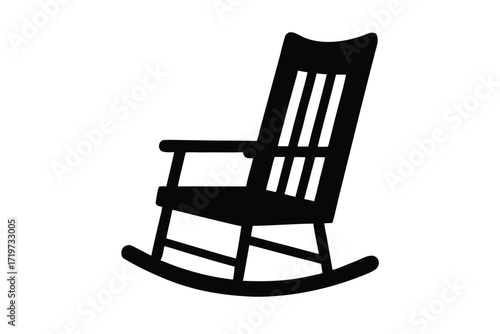 rocking chair vector icon silhouette