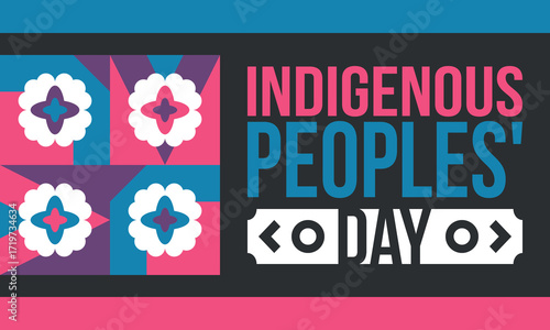 Indigenous Peoples' Day. Native American Day. American Indian culture. Heritage Month. Celebrate annual in United States. Tradition pattern. Poster, card, banner and background. Vector illustration