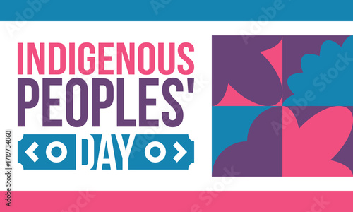 Indigenous Peoples' Day. Native American Day. American Indian culture. Heritage Month. Celebrate annual in United States. Tradition pattern. Poster, card, banner and background. Vector illustration