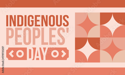 Indigenous Peoples' Day. Native American Day. American Indian culture. Heritage Month. Celebrate annual in United States. Tradition pattern. Poster, card, banner and background. Vector illustration