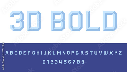 3D Bold Font Vector Alphabet Typography Design