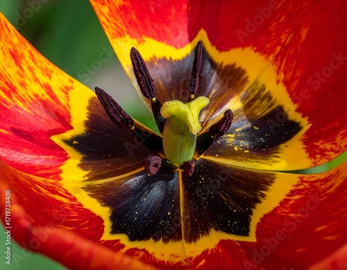 Close-up of a vibrant tulip's center (1)