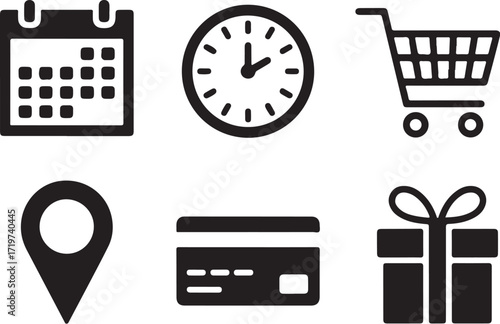 Organize shopping experience with clean black icons