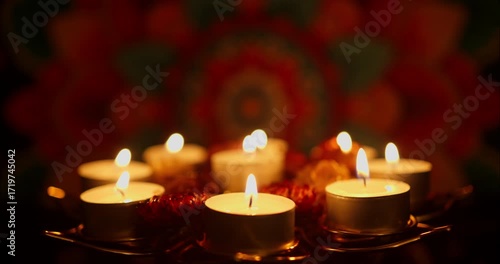  Spinning chandelier with Diwali Candles