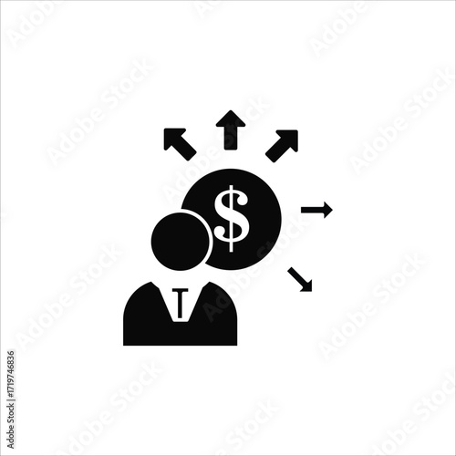 diversification icons. simple solid vector