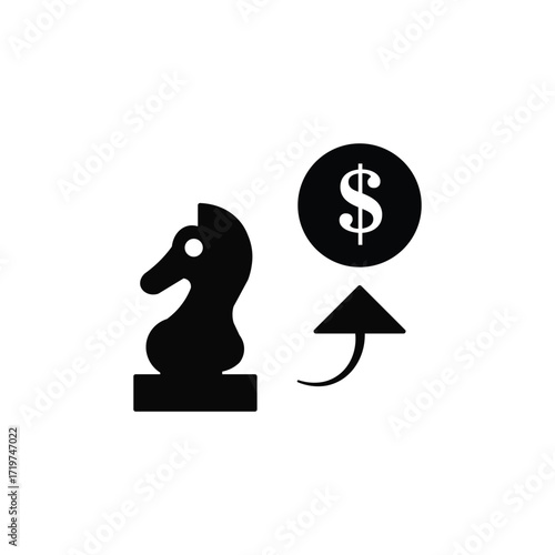 strategy icons. simple solid vector