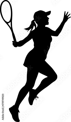 Design of woman playing tennis