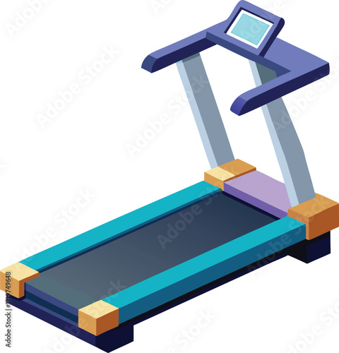 Isometric treadmill with blue and purple icon isolated on white transparent background vector eps png jpg business people clipping path cutout 2025 2026 4k full hd poster banner label download