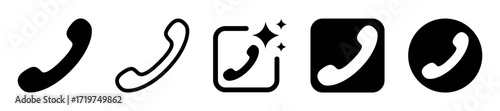 Minimal transparent phone call icon for mobile UI and communication apps, call, communication, voice, receiver