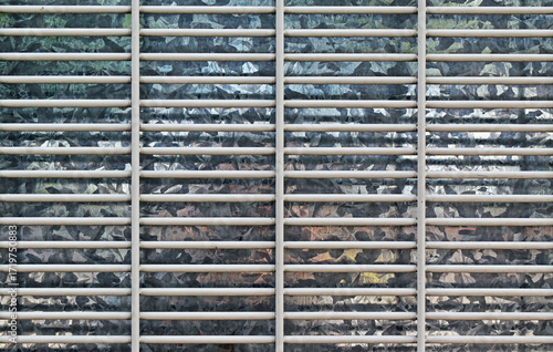 Metal grid on metallic surface (detail), Rio de Janeiro, Brazil