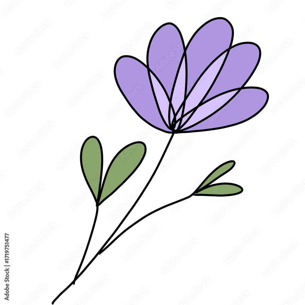 Obraz premium Simple Flower Illustration Isolated