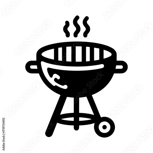 black silhouette of a portable grill