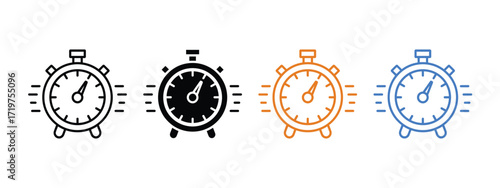 Stopwatch icon vector. Timeless Timepieces Set the Pace for Progress and Efficiency symbol. vector illustration.