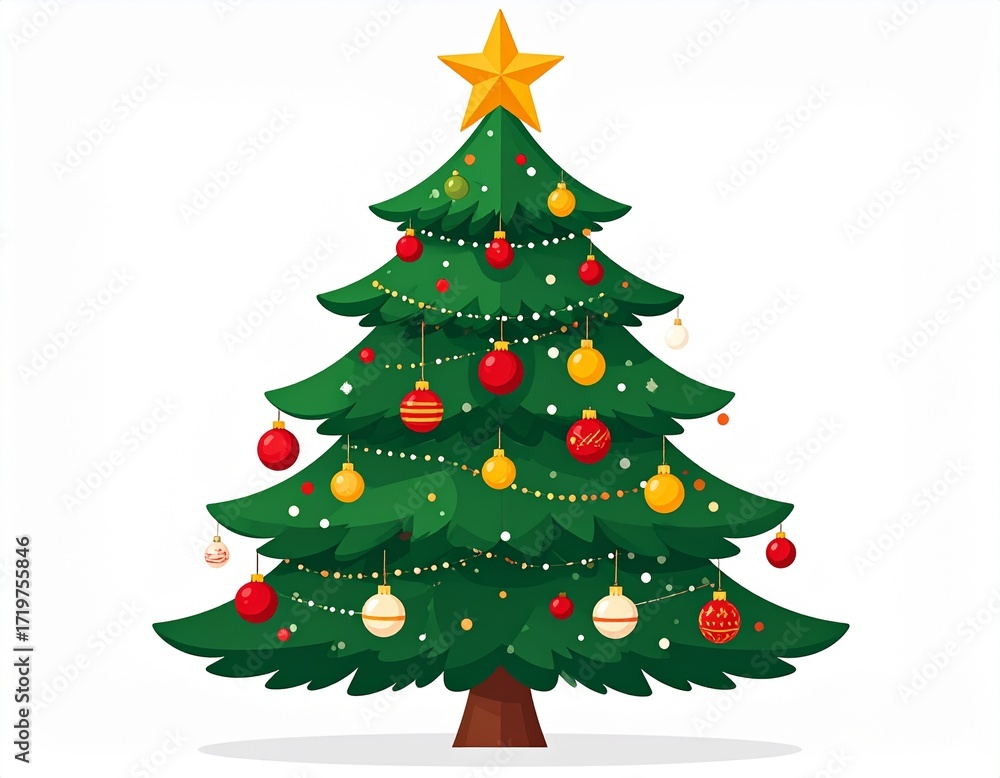 Fototapeta premium Christmas Tree Decorated