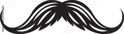 Classic Swirled Mustache Silhouette Vector Design 
