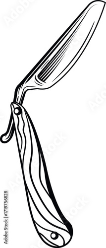 Cutthroat Razor Silhouette Vector Design 