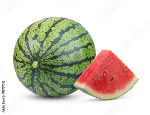 watermelon isolated on transparent png ( image from camera)