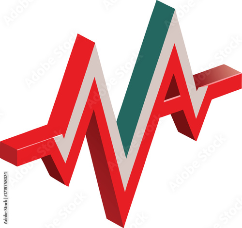 3 D abstract graphic with red grey and teal icon isolated on white transparent background vector eps png jpg business people clipping path cutout 2025 2026 4k full hd poster banner label download