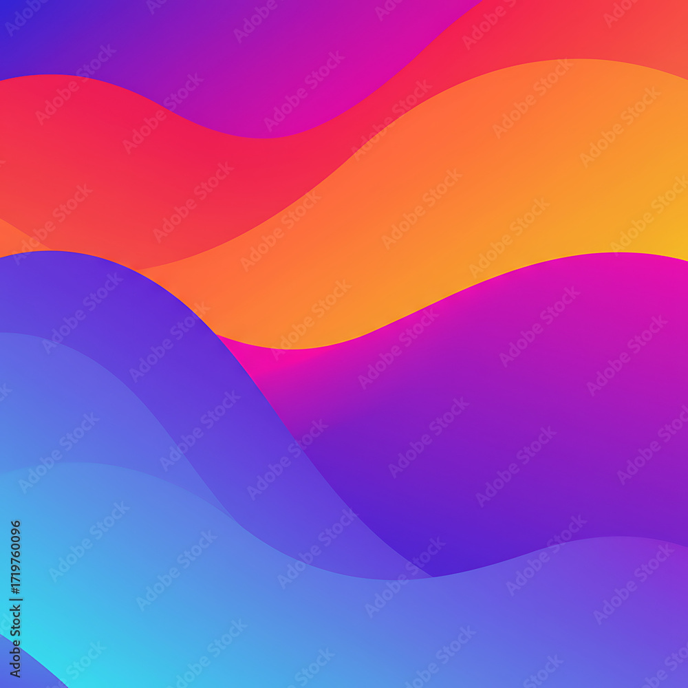 Fototapeta premium Abstract vibrant wavy design with a gradient of colorful hues.