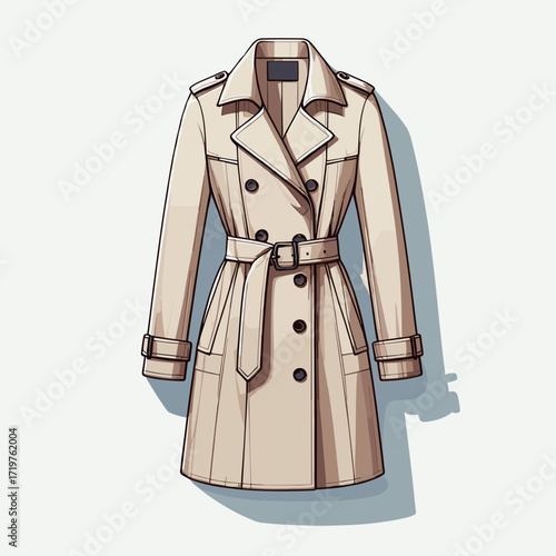 Beige trench coat with belt