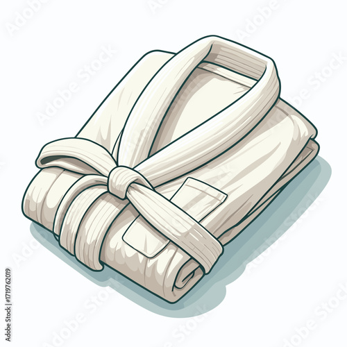Spa bathrobe folded