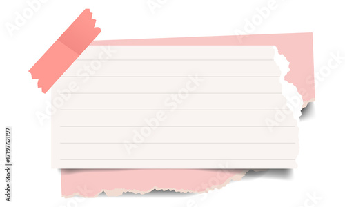 White grid notepaper journal sticker. A blank sheet of checkered paper. Real notepad with grid line isolated