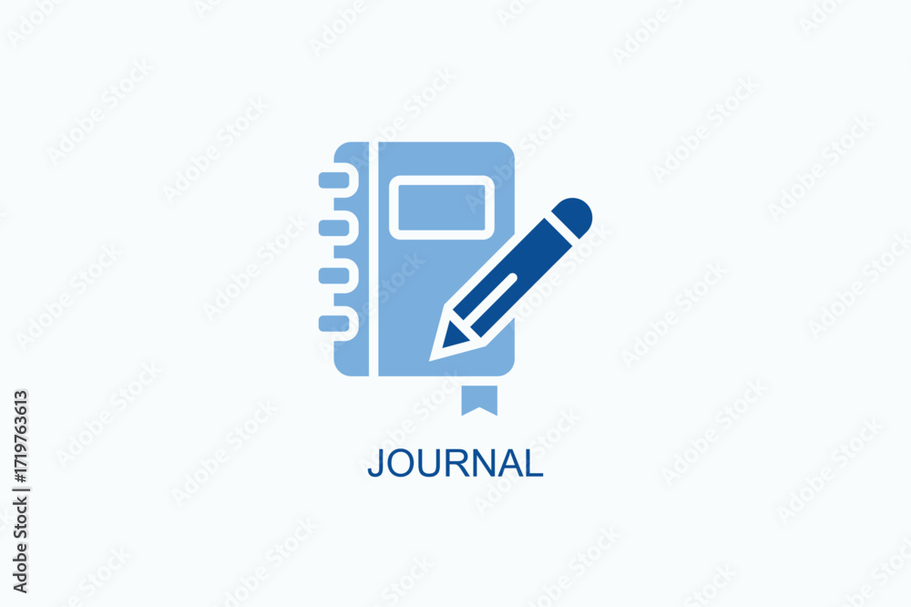 Fototapeta premium Journal Icon Or Logo Isolated Vector Illustration