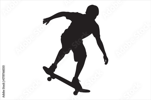 Skateboard on Urban Street – Extreme Sport and Youth Lifestyle Background