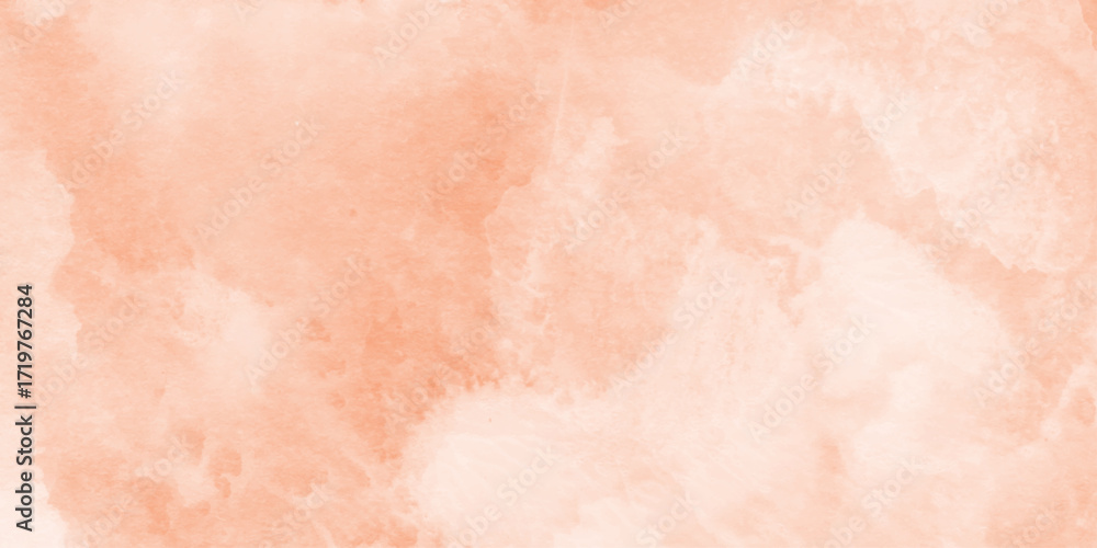 Fototapeta premium Abstract pastel orange watercolor texture background, with natural paint textures and soft edges, soft edges blending into white background, texture creating an abstract flowing background design.