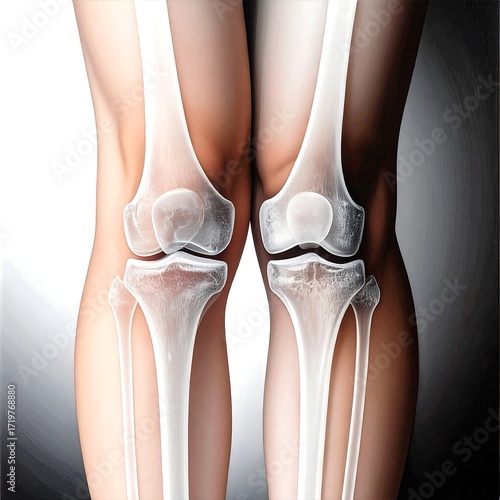 X-ray image of human knees